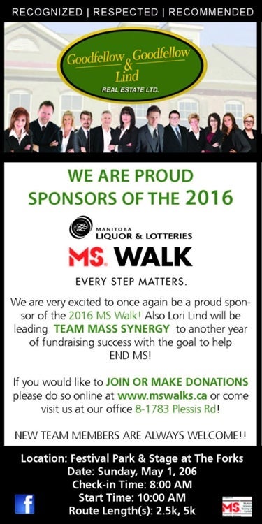 ms, ms walk, 2016, manitoba liquor and lotteries, sponsors, goodfellow, lind, transcona, community, charity, end ms, we will end ms, olaf, team, winnipeg, manitoba, realtors, real estate, homes