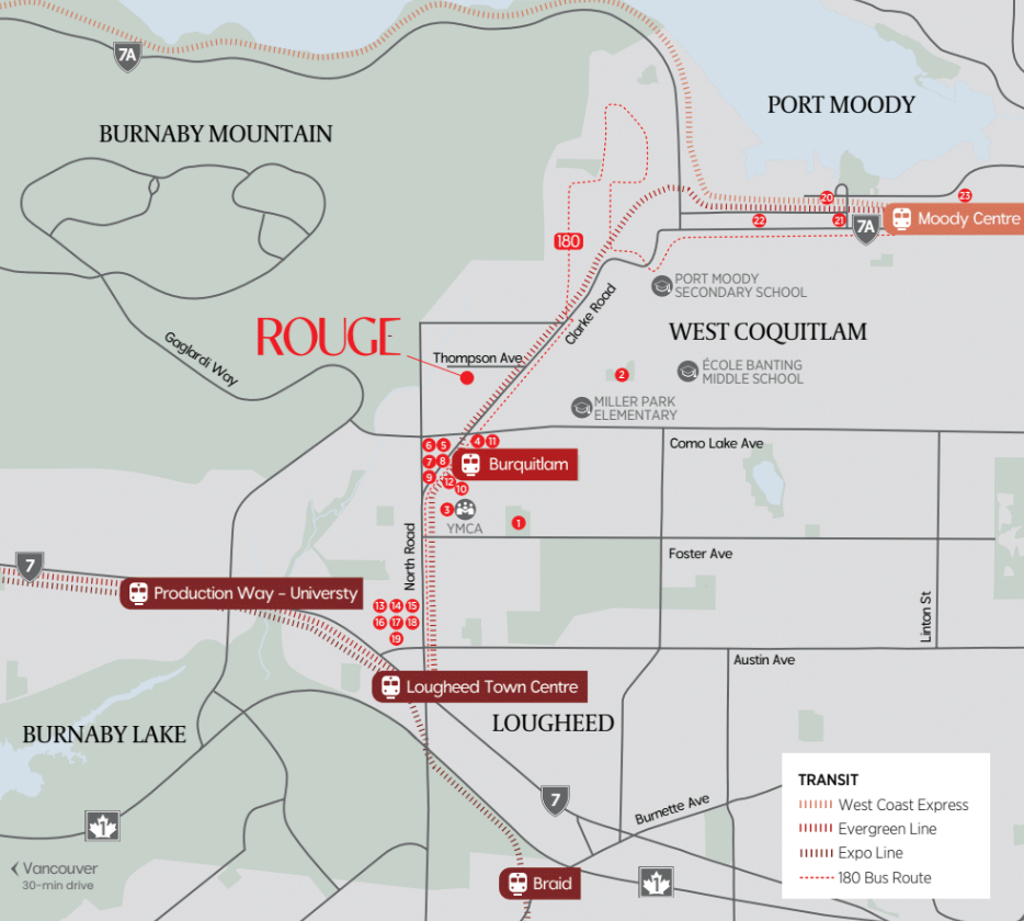 Rouge West Coquitlam Location