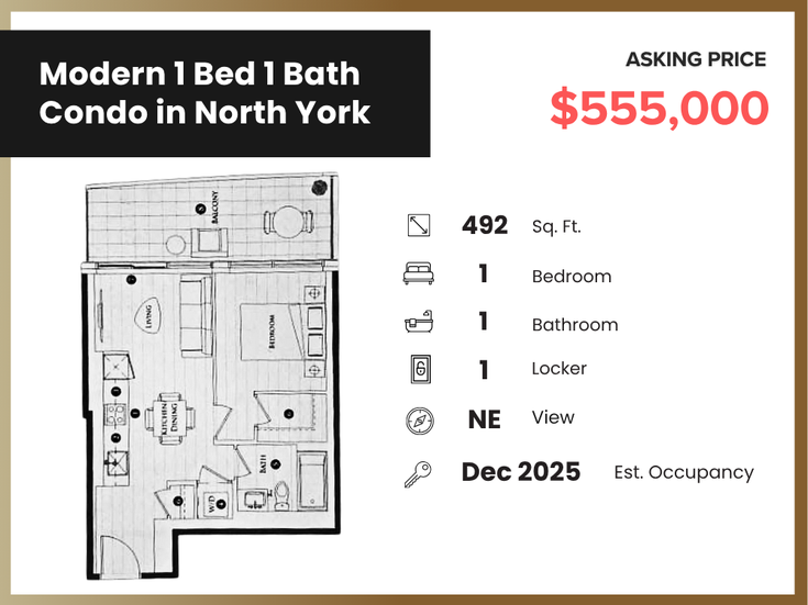 Modern 1-Bed 1-Bath Condo in North York   --   40 Esther Shiner Blvd - Toronto C15/Bayview Village