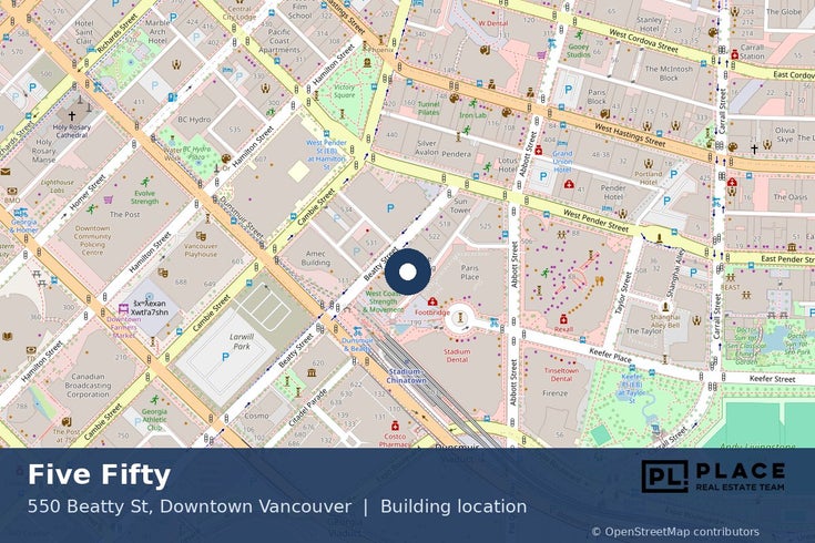 Five Fifty - 550 Beatty St, Downtown Vancouver - Location Map