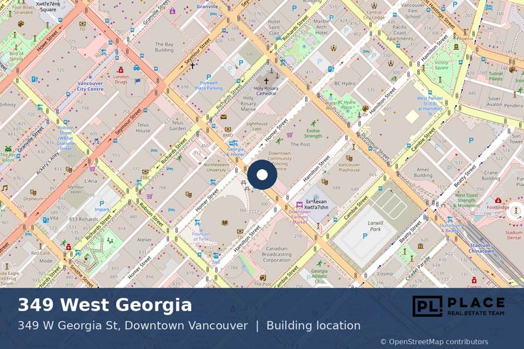 349 W Georgia St, Downtown Vancouver - Location Map