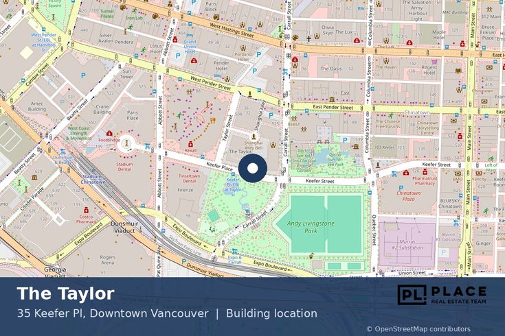 The Taylor - 35 Keefer Pl, Downtown Vancouver - Location Map