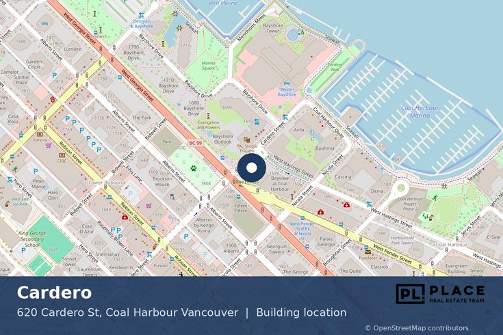 Cardero - 620 Cardero St, Coal Harbour Vancouver - Location Map