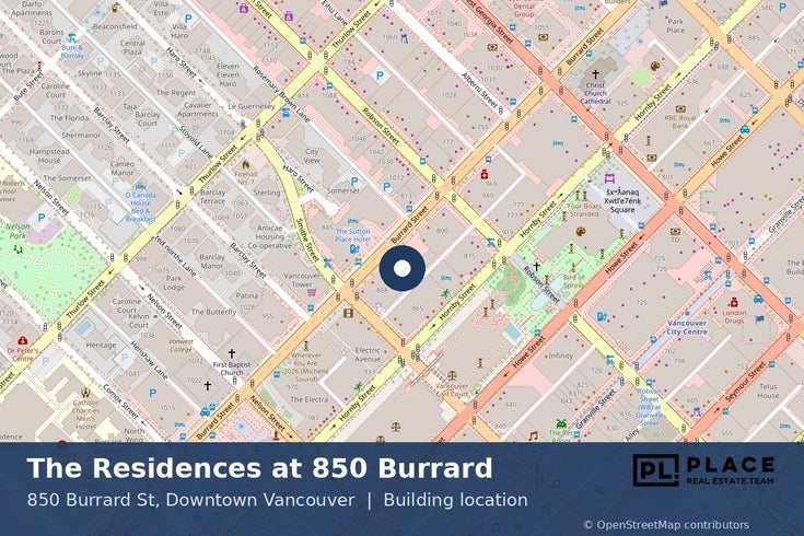 The Residences at 850 Burrard - 850 Burrard St - Location Map