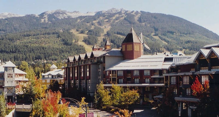 View of Blackcomb Mountain and The Delta Hotel.