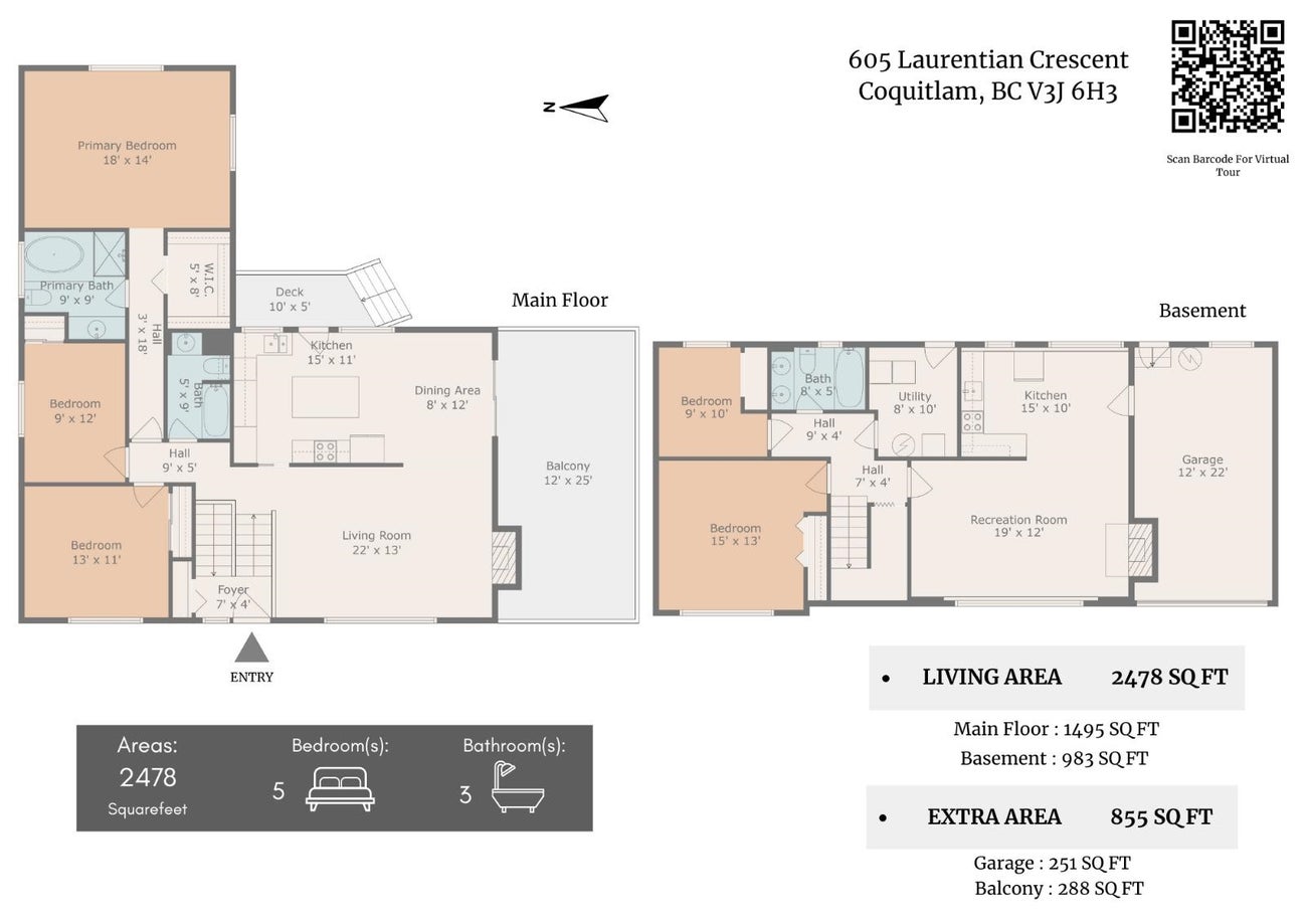 605 Laurentian Crescent - Central Coquitlam Single Family Residence for Sale, 5 Bedrooms (R3039528)# - 37