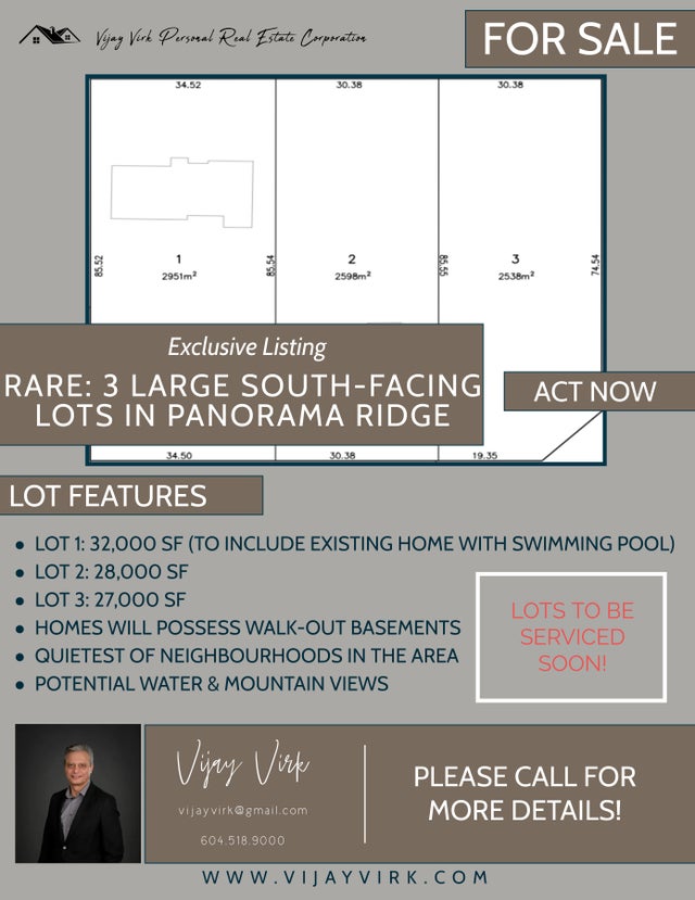 Please Contact For More Details  - Panorama Ridge Land for sale(Exclusive)