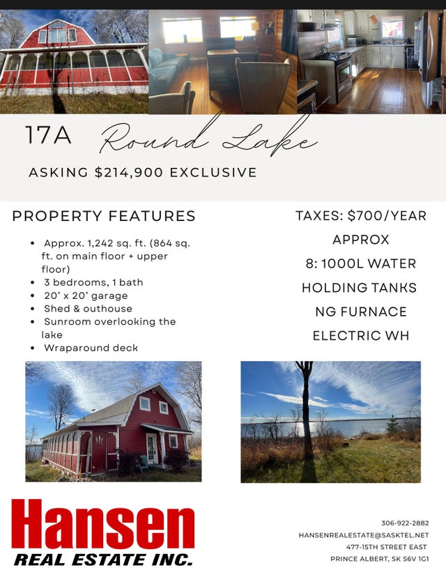 17A Round Lake - Shellbrook Rm No 493 Recreational for Sale, 3 Bedrooms 