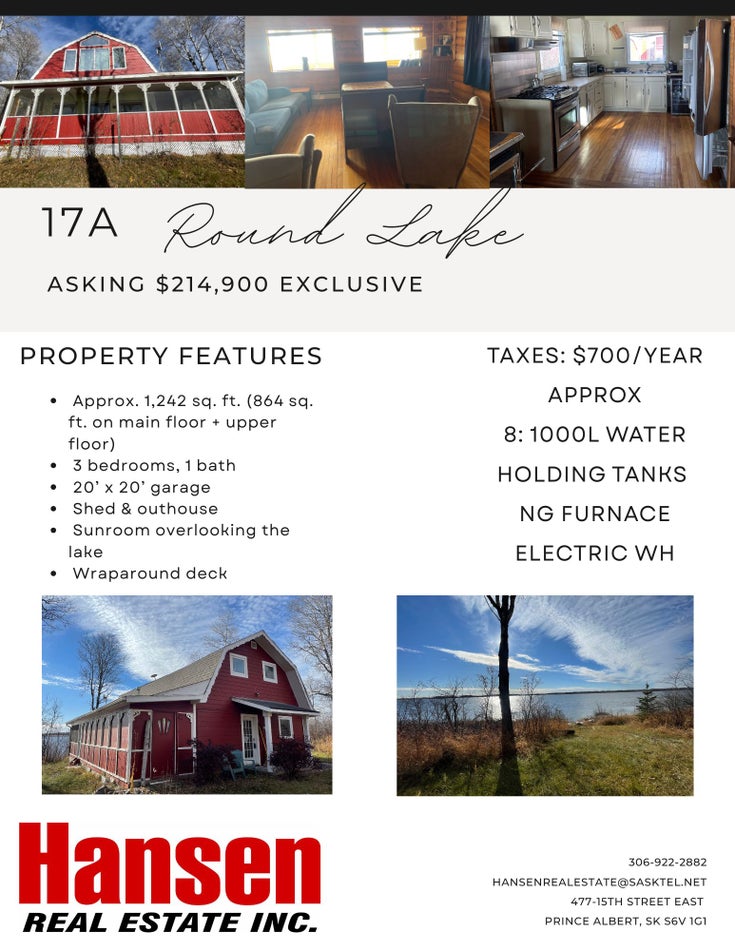 17A Round Lake - Shellbrook Rm No 493 Recreational for Sale, 3 Bedrooms 