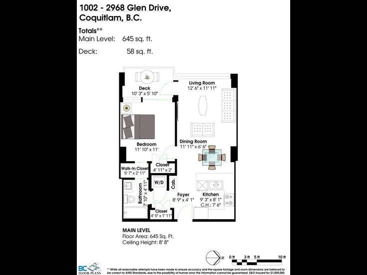 1002 - 2968 Glen Drive - North Coquitlam Apartment/Condo for Sale, 1 Bedroom (R2968787)