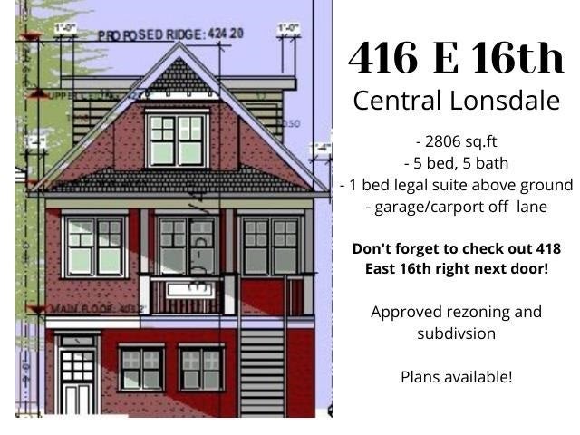 416 E 16 STREET - Central Lonsdale House/Single Family for sale, 5 Bedrooms (R2591234)