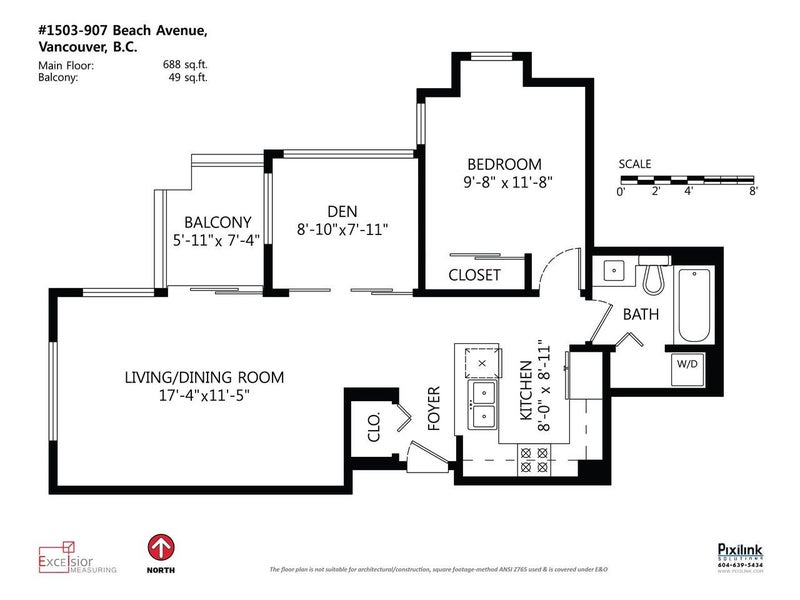 1503 907 BEACH AVENUE - Yaletown Apartment/Condo for sale, 1 Bedroom (R2035362) #16