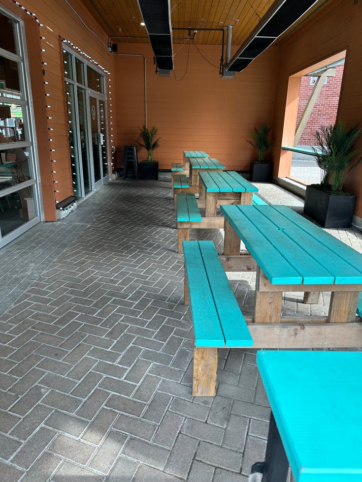 Burger Store Patio Seating heated