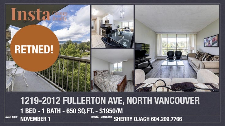 1219-2012 Fullerton Ave, North Vancouver  - Pemberton NV Apartment/Condo for sale, 1 Bedroom 