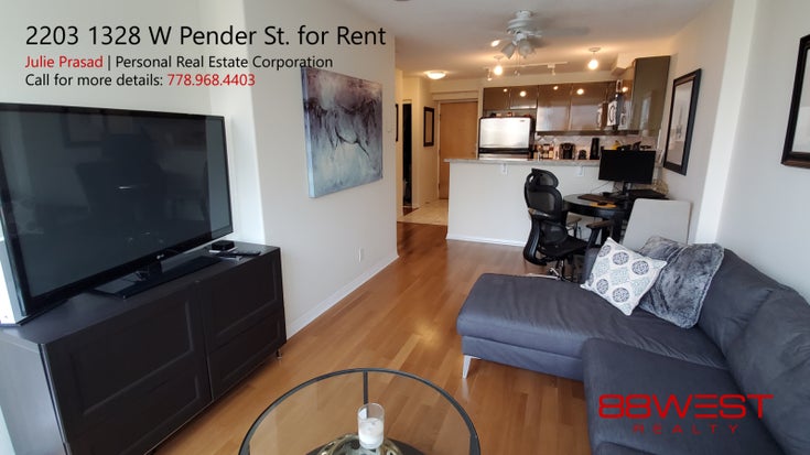 2203 1328 W Pender St.  - Coal Harbour Apartment/Condo, 1 Bedroom (R2609618)