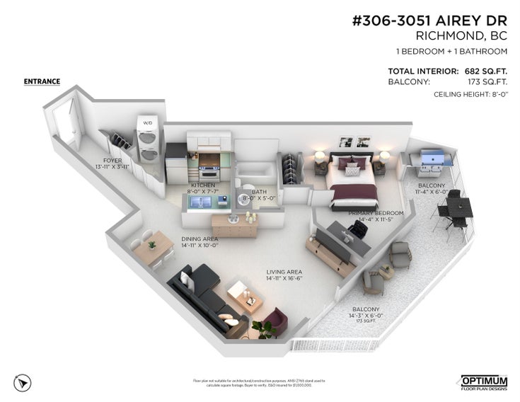 306 - 3051 Airey Drive - West Cambie Apartment/Condo for Sale, 1 Bedroom (R3020350)