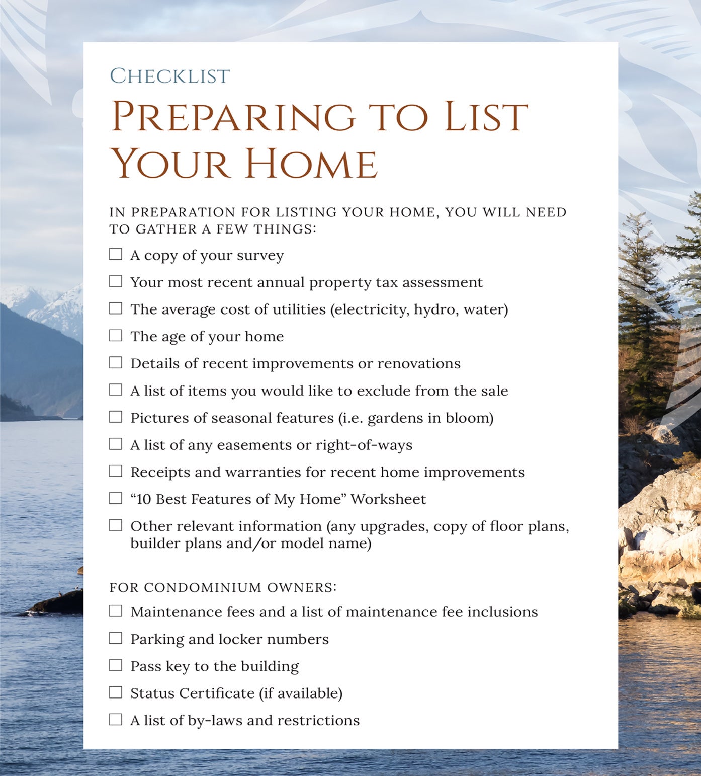 preparing to list your home