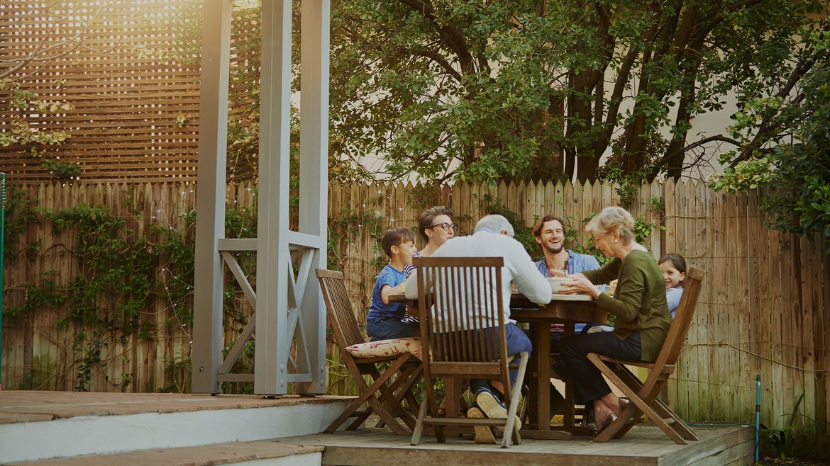 Outdoor space, family home