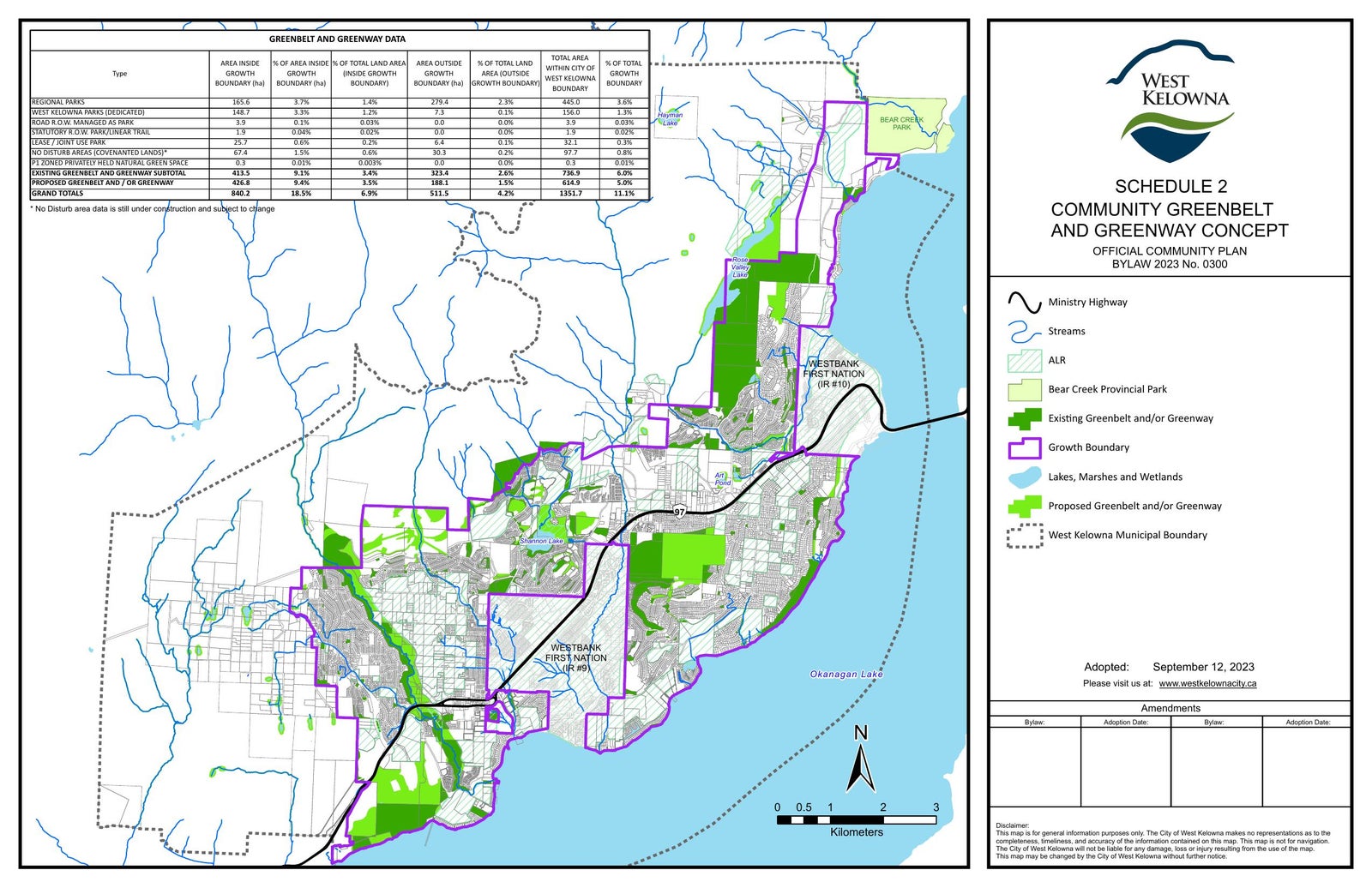 West Kelowna Community Greenbelt and Greenway Concept Map — Schedule 2