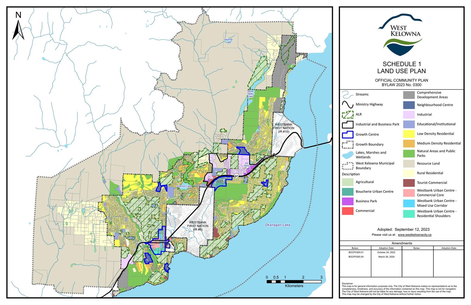 West Kelowna OCP Land Use Plan Map — Schedule 1