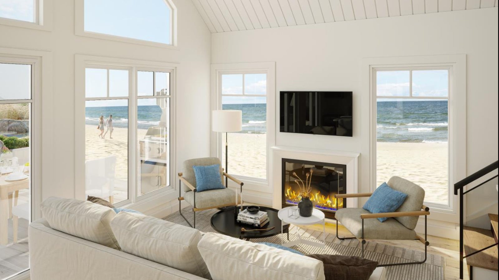 Livia Shores waterfront living room