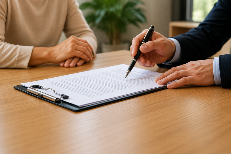 Title insurance Options Lawyer going over the options for title insurance