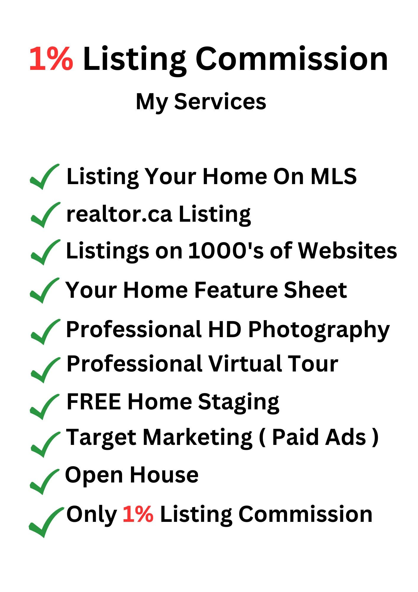 All the services offered to home sellers for 1% commission