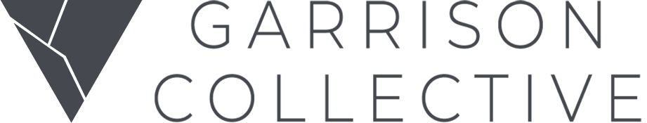 Garrison Collective team logo featuring a triangle representing water and a flowing line depicting Garrison Creek