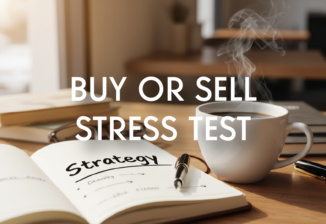 table with notebook that reads strategy