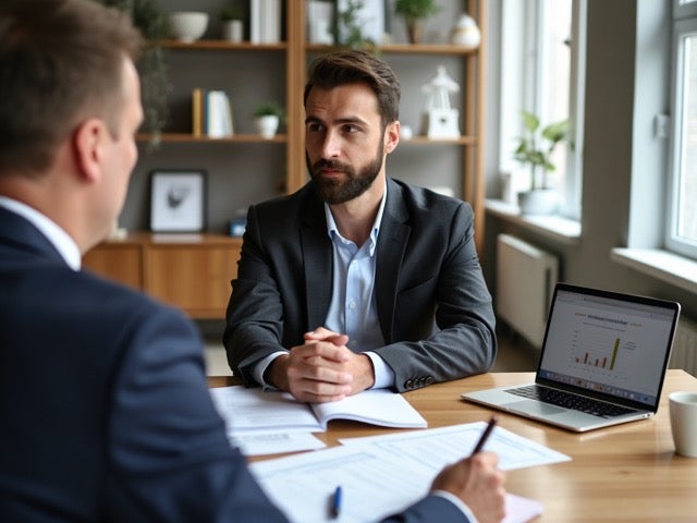 real estate lawyer gives consultation to client