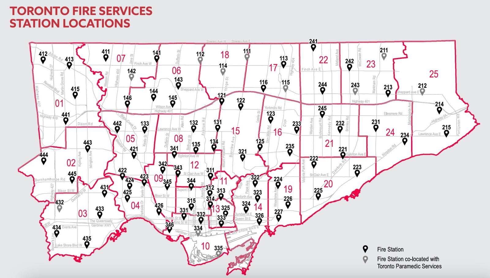 Toronto Fire Services Station Locations