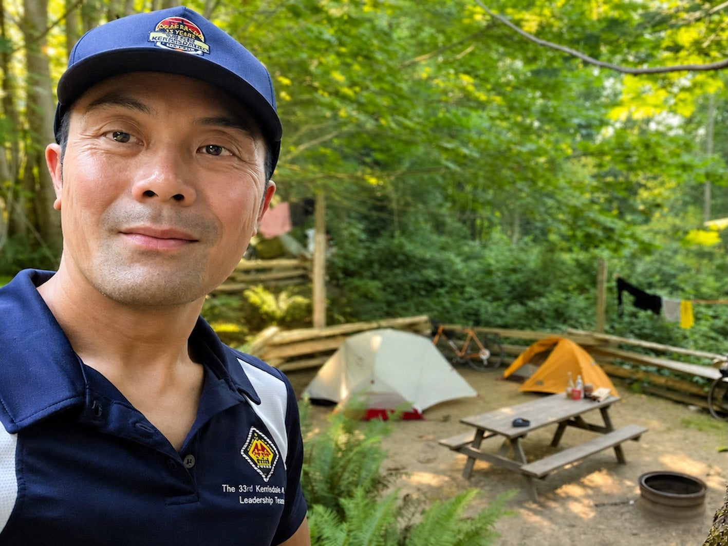 Wilson Chiu volunteering as a Scouter at a Scouts Canada campsite in British Columbia