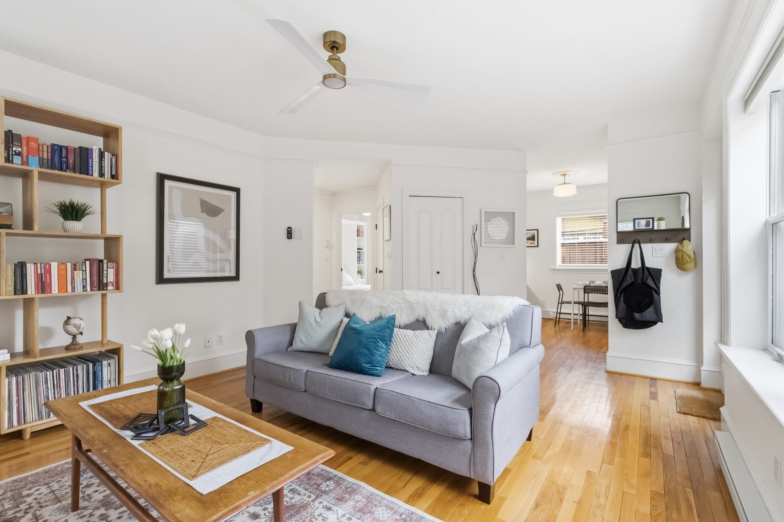 Open living space flowing to the dining area and bedrooms at #4 1353 Grant Street, Victoria