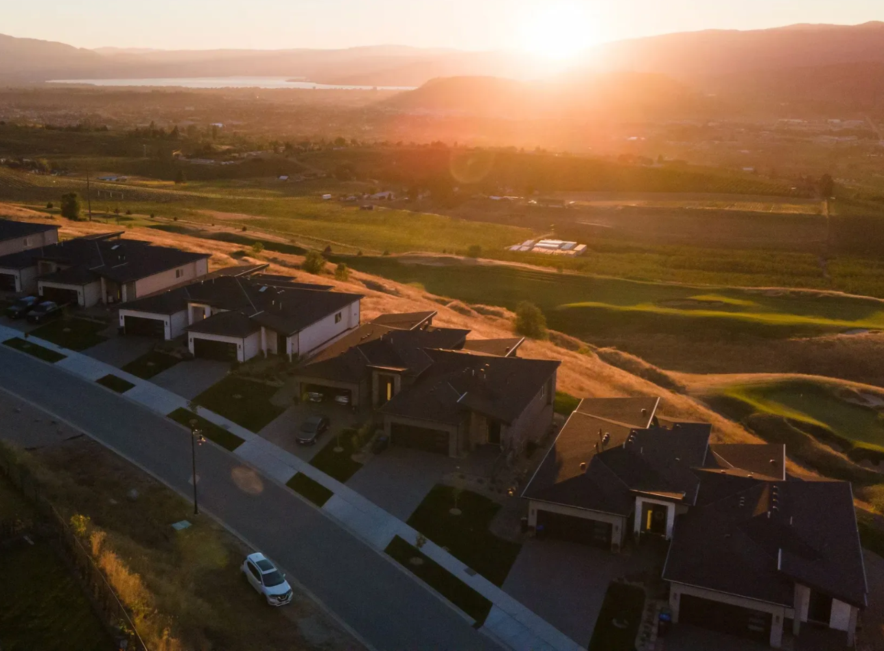Golf course fairway at Tower Ranch community in Kelowna, BC