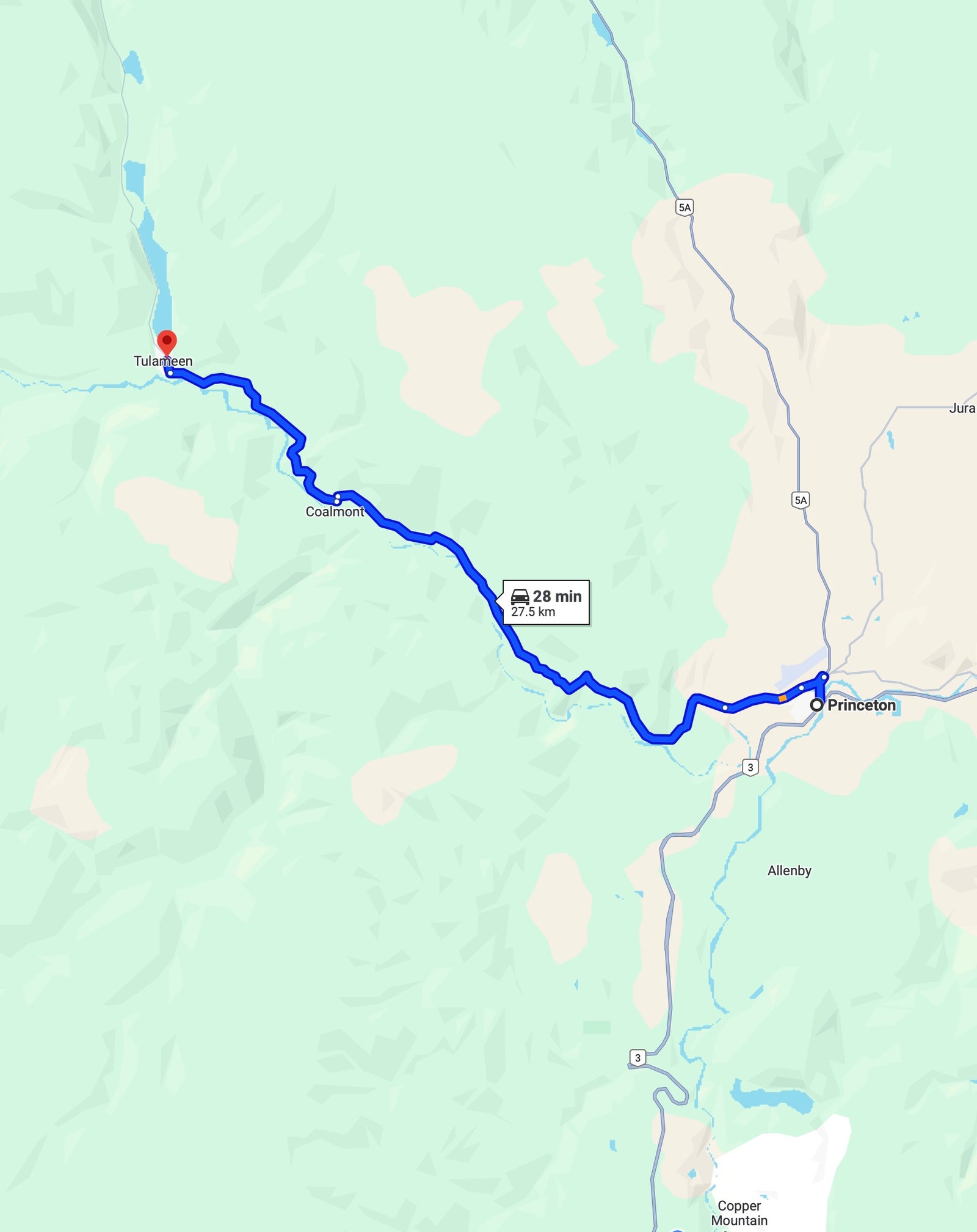 Directions to Tulameen BC