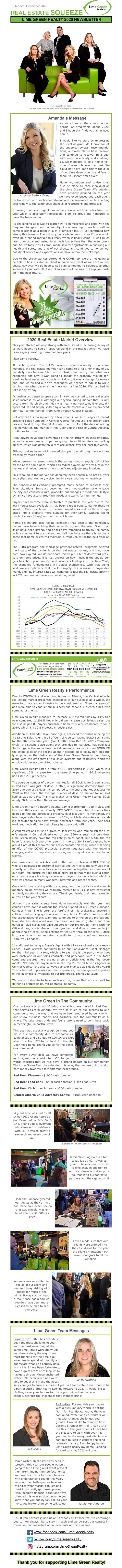 Lime Green Realty 2020 Newsletter