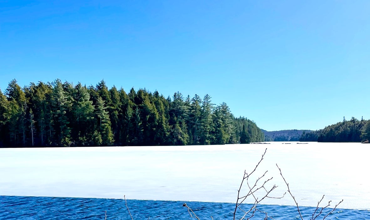 Muskoka Spring Partially Frozen Lake in Muskoka
