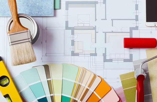 Home staging tools and paint samples for selling a house in Maple Ridge