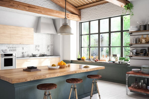 Modern kitchen staging for home sale in Maple Ridge