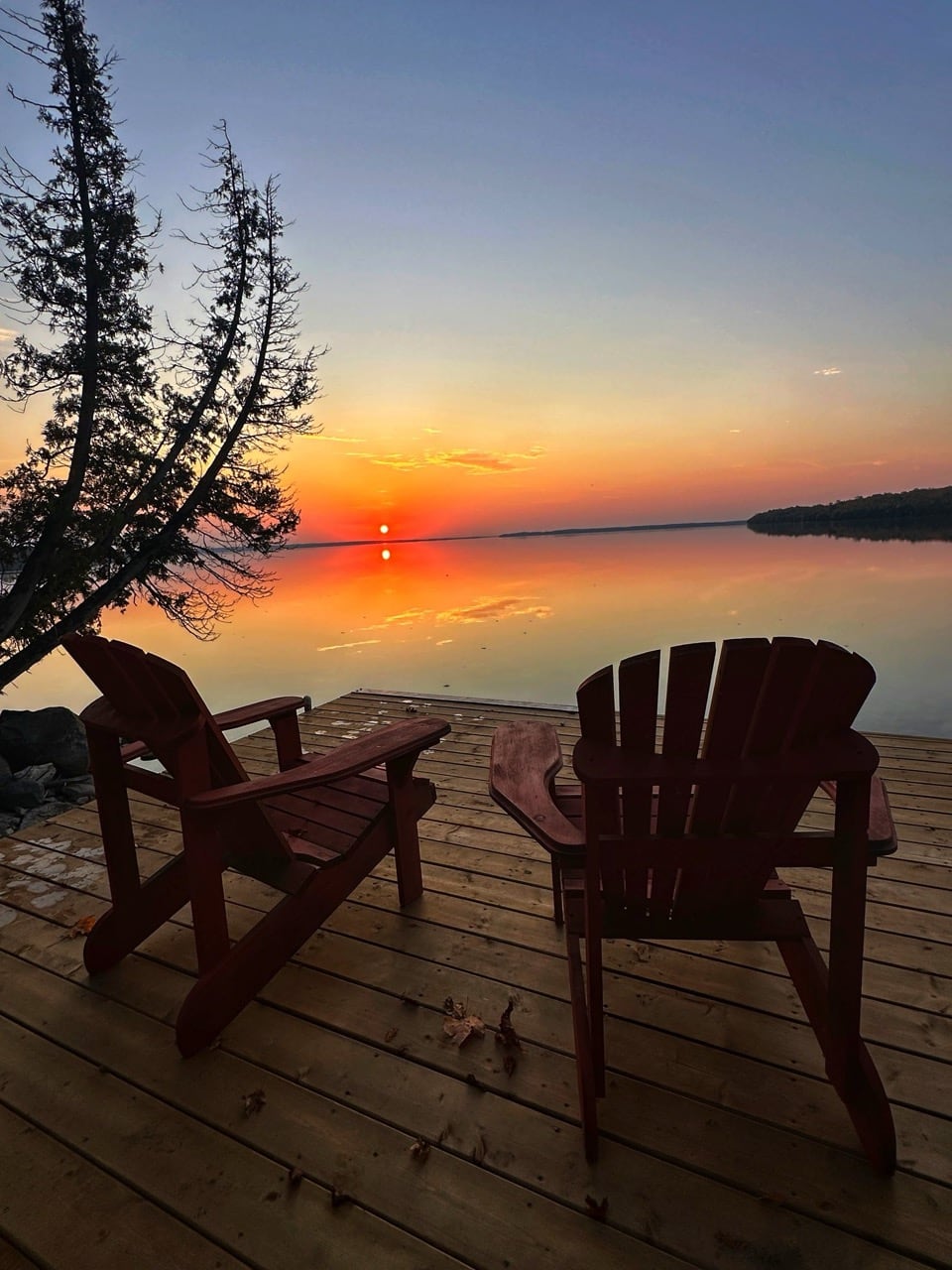 Beautiful sunrise photo on the shoreline of Newby's Bay, Lake Manitou on Manitoulin Island.