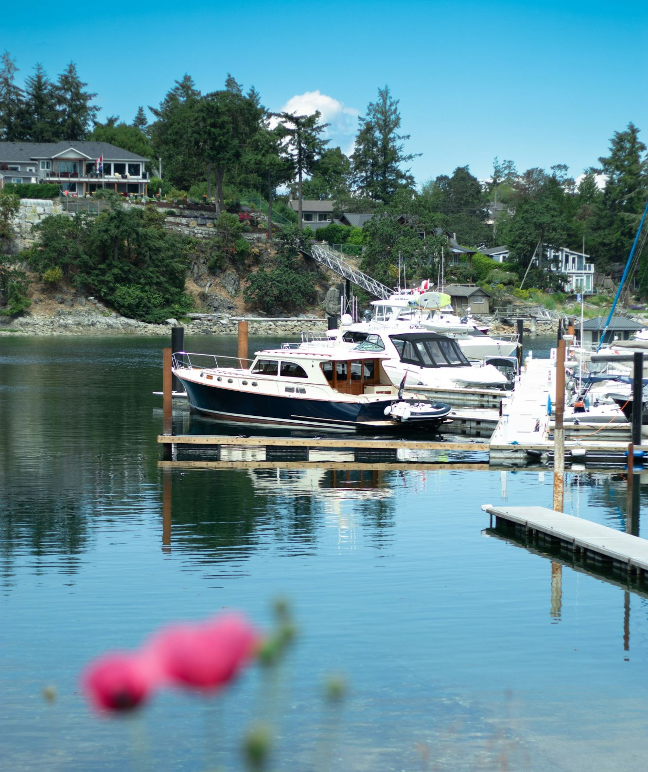 Waterfront homes and marina in Nanoose Bay on Vancouver Island