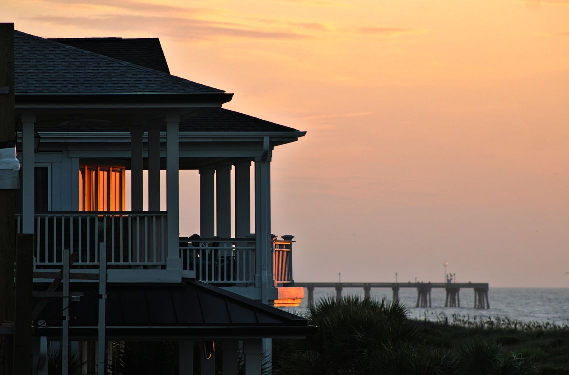 Ocean view from a beachfront house (stock photo)