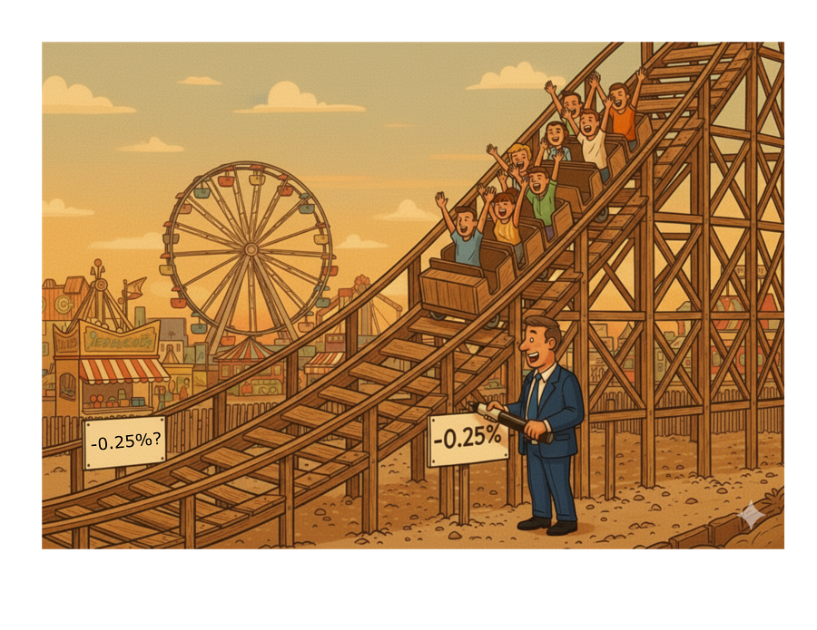  People on a roller coaster look happy as they head down the interest rate slope