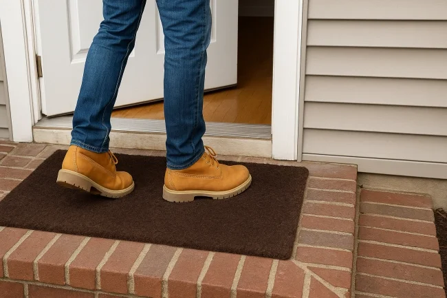 Stop Dust at the Door – Entry mats trap up to 40% of dirt and dust Entryway with interior and exterior mats and boots to trap dust
