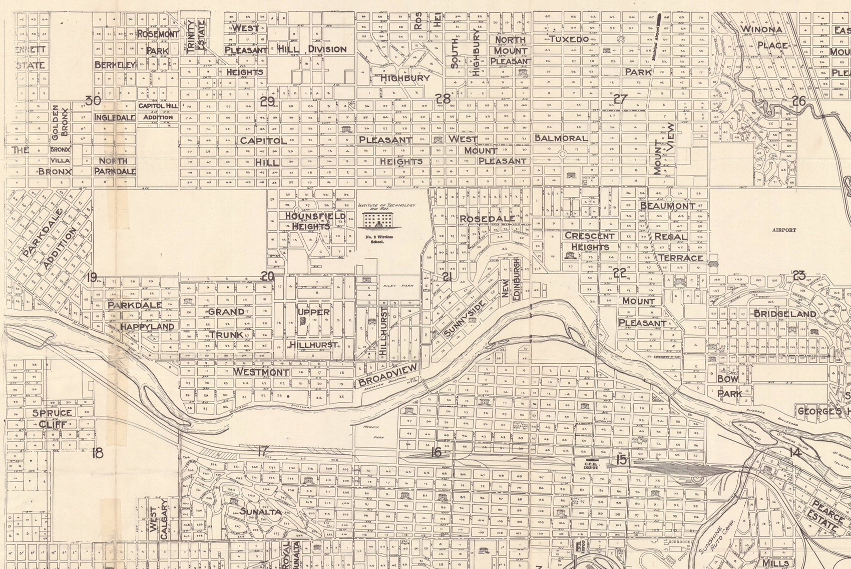 Historic Map of Calgary 1946