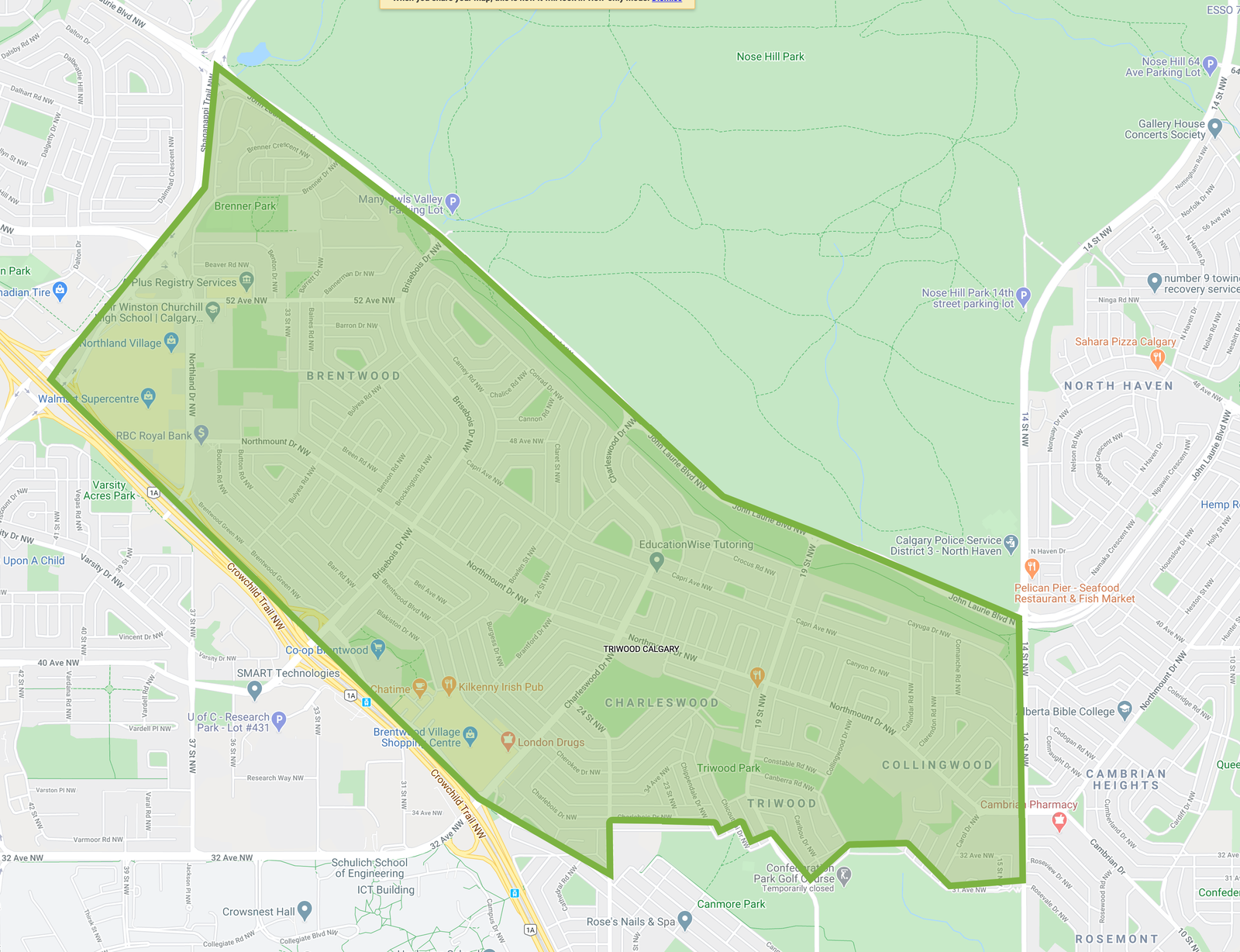 Triwood Boundaries 2020 ( Collingwood, Charleswood and Brentwood ) 