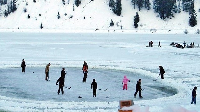 Ice skating on Otter Lake