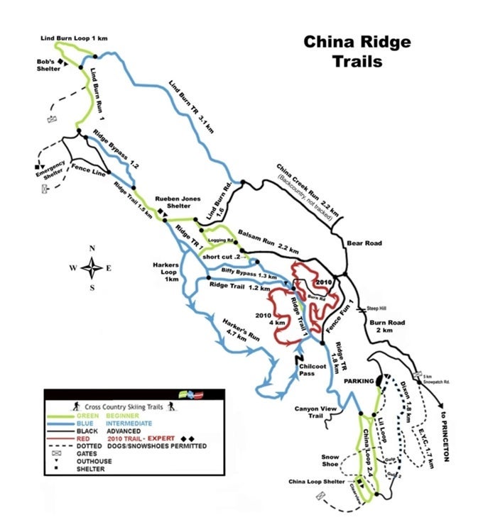 China Ridge Trails Map