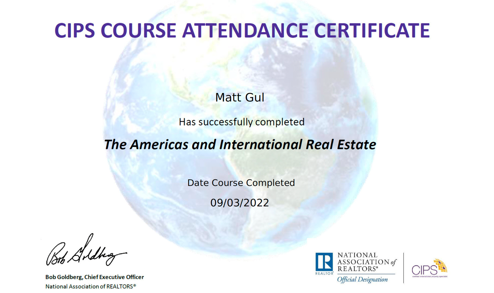  Matt Gul | The Americas And International Real Estate - Certified International Property Specialist 