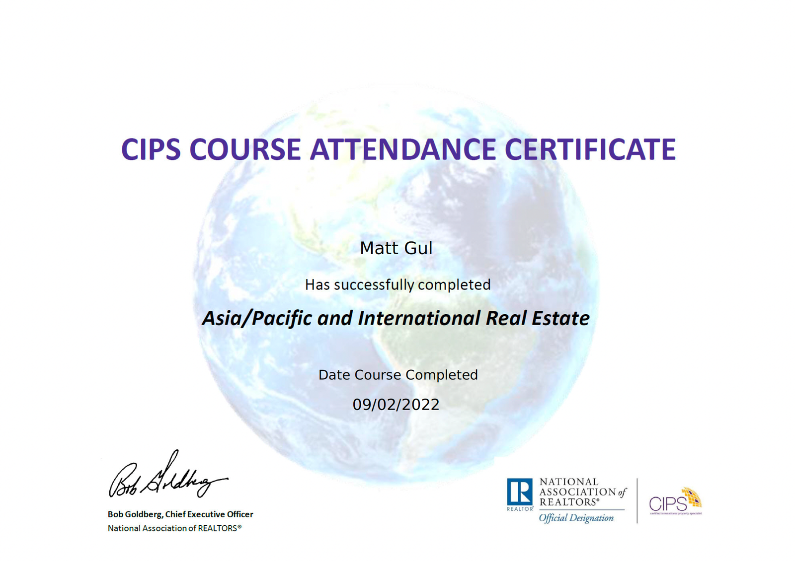 Matt Gul | Asia/Pacific and International Real Estate - Certified International Property Specialist 